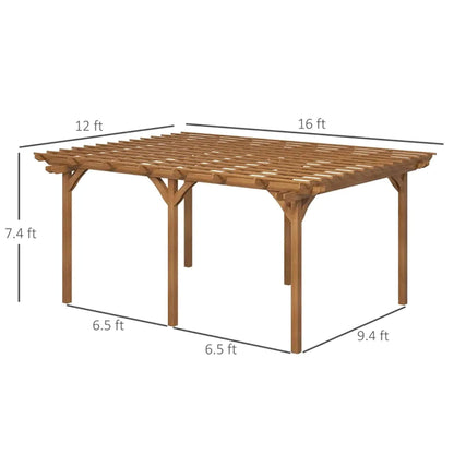 9FT x 12 FT Premium Outdoor Wooden Grape Trellis Pergola