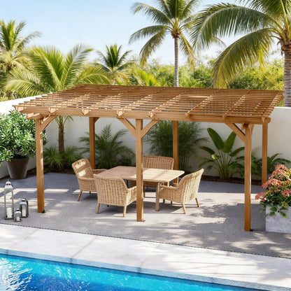 9FT x 12 FT Premium Outdoor Wooden Grape Trellis Pergola
