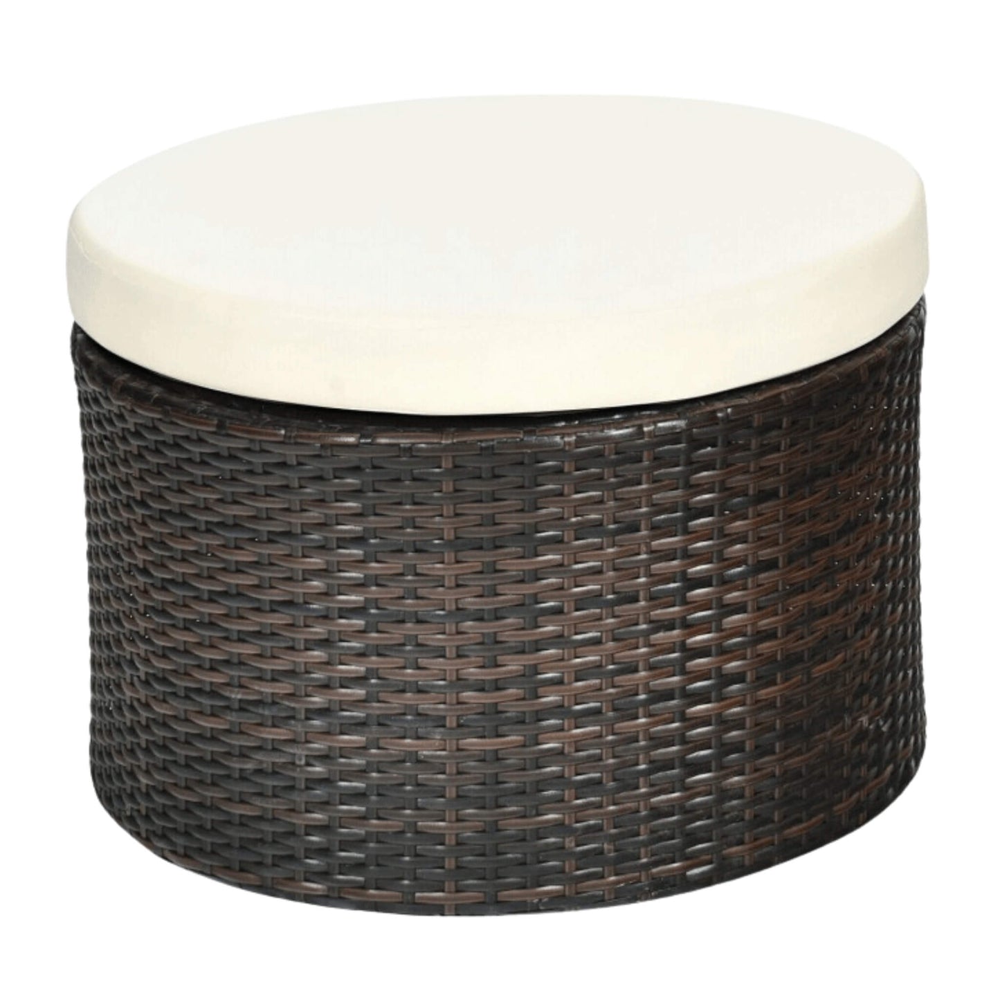 Premium Round Outdoor Patio Rattan Daybed W/ Canopy & Table 76"