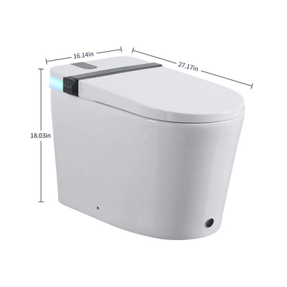 Nuvia Premium Smart Toilet with Bidet Seat LED Display & Night Light