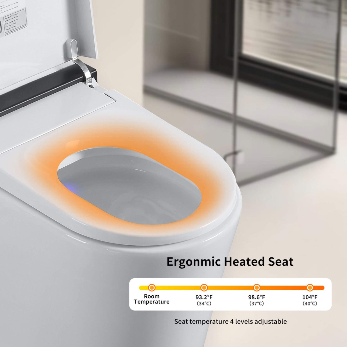 Nuvia Premium Smart Toilet with Bidet Seat LED Display & Night Light