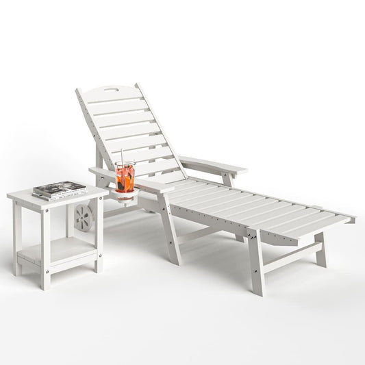 Pamapic Chaise Lounge and Coffee Table Set - Adjustable