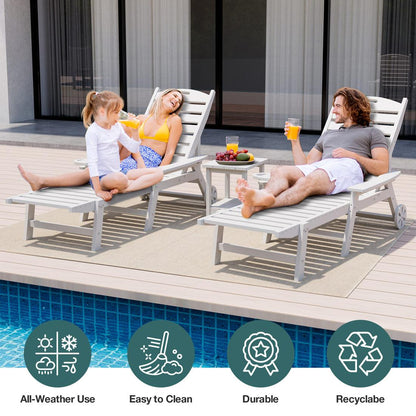 Pamapic Chaise Lounge and Coffee Table Set - Adjustable