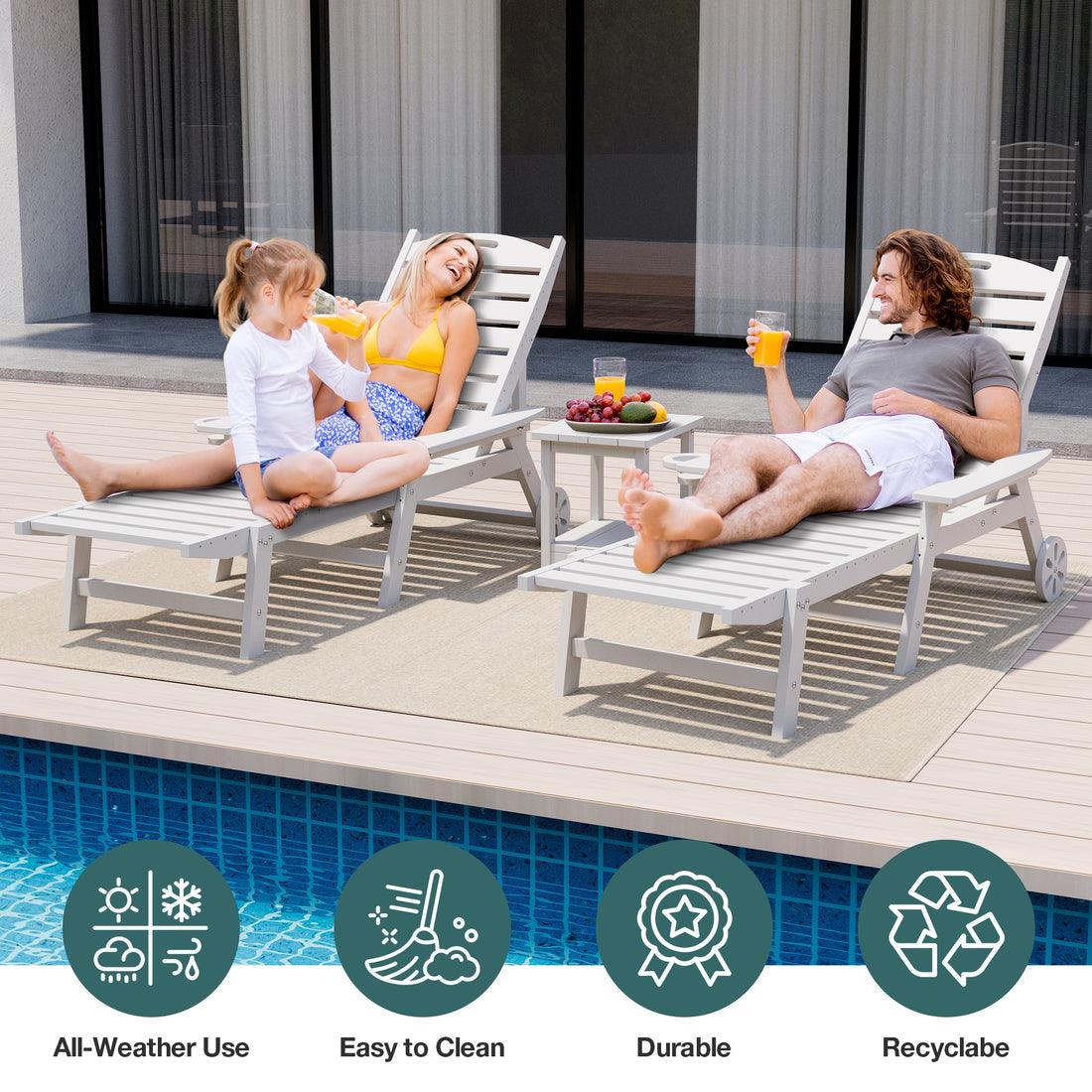 Pamapic Outdoor Chaise Lounge - Adjustable
