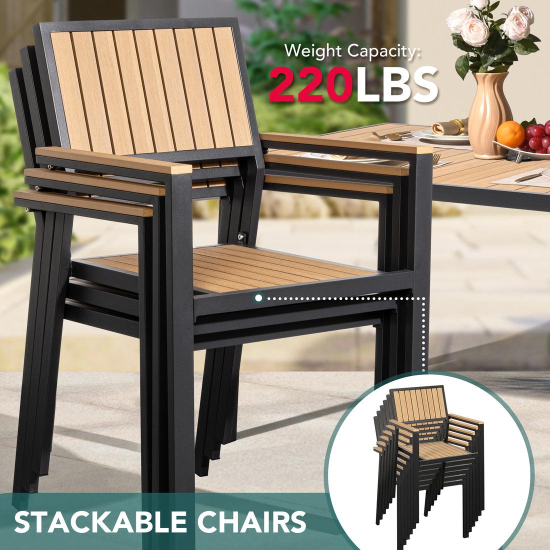 Grain Outdoor Dining Set, 8-Piece, Walnut