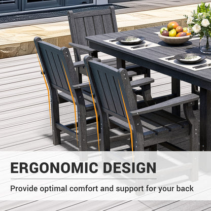 Corex HDPE Outdoor Dining Set, 7-Piece, Gray