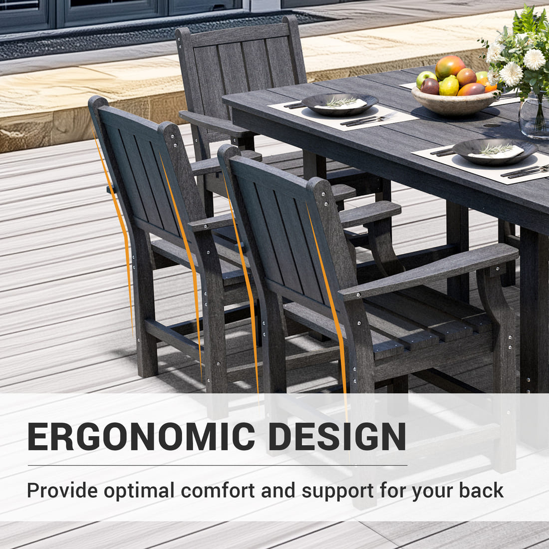Corex HDPE Outdoor Dining Set, 6-Piece