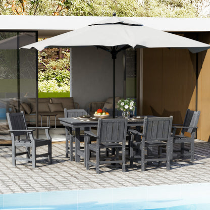 Corex HDPE Outdoor Dining Set, 7-Piece, Gray