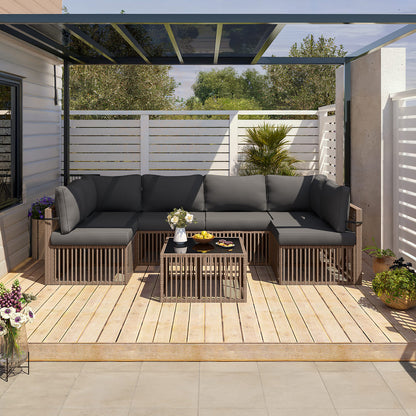 Pamapic Wicker Outdoor Sectional Sofa