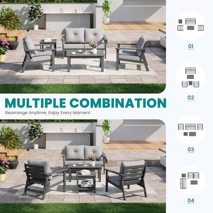 Corex HDPE Outdoor Sectional Sofa, 7-Piece