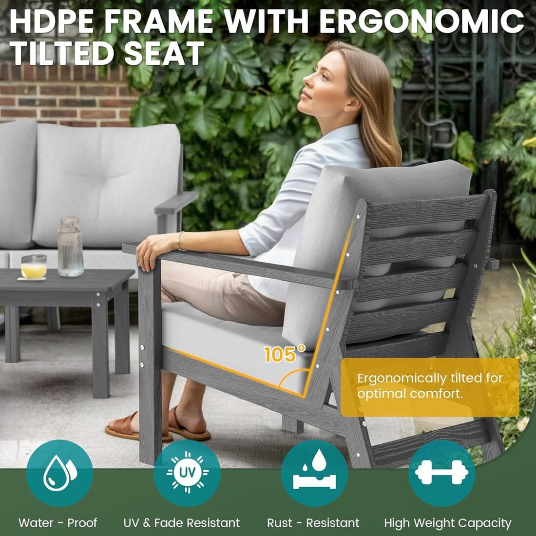 Corex HDPE Outdoor Sectional Sofa, 6-Piece