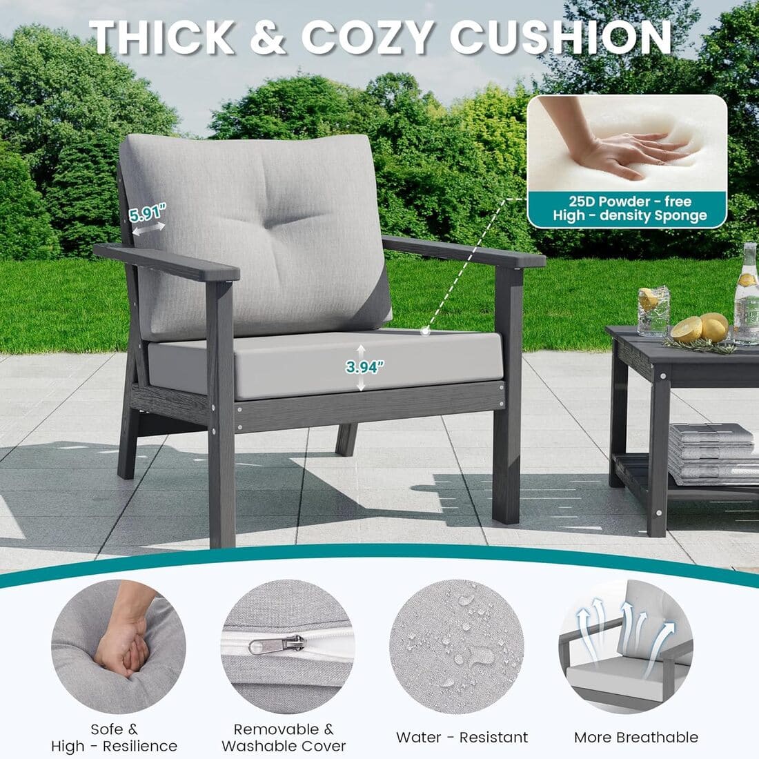 Corex HDPE Outdoor Sectional Sofa, 7-Piece