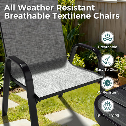 Lume Textilene Stackable Dining Set, 7-Piece