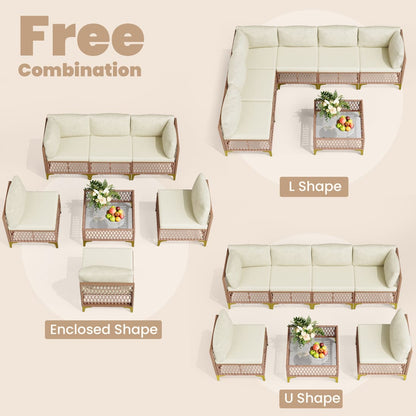 Axis 70.2" Boho Outdoor Sectional Set, 7-Piece