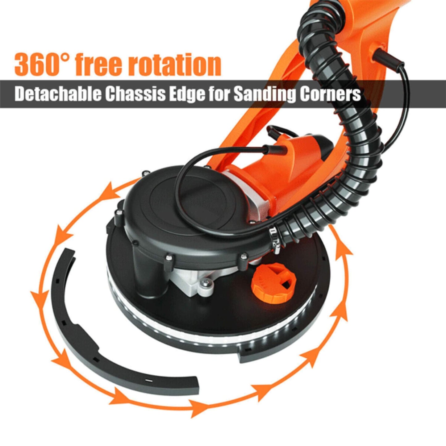 Professional Electric Drywall Ceiling Pole Sander with Vacuum, 750W