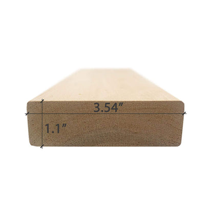Prosaunas Alder 2X4 S4SEE SHP 4-Sides Eased Edges Sauna Bench Wood [Untreated]