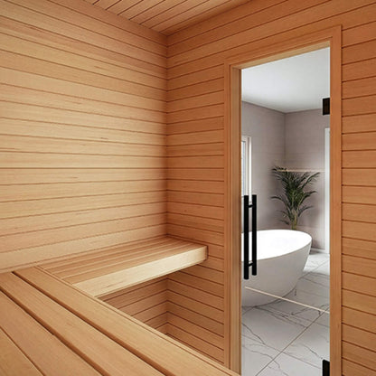 Prosaunas Hemlock 1/2X4 Vertical Grain T&G V2E Sauna Wall Wood