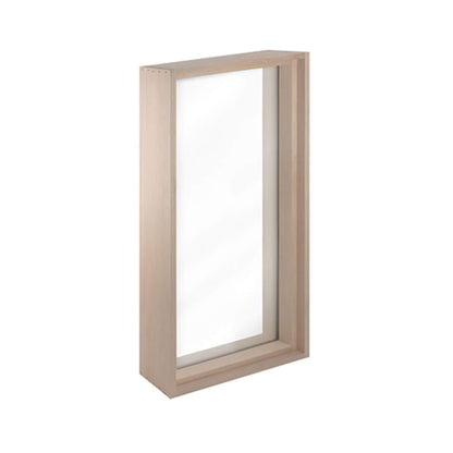 Prosaunas 17 5/8" x 31" Framed Hemlock Tempered Dual Pane Clear Glass Sauna Window