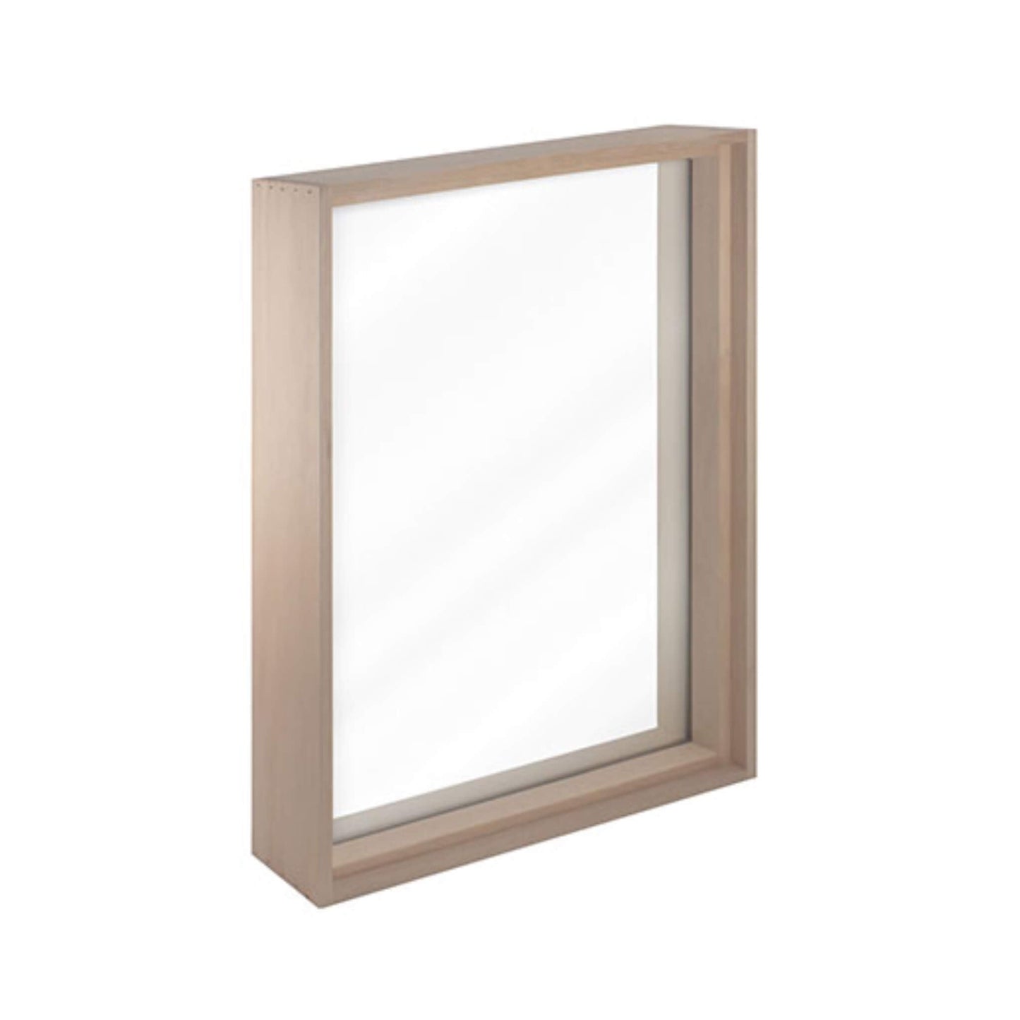 Prosaunas 25 5/8" x 37 5/8" Large Framed Dual Pane Clear Glass Sauna Window With Hemlock