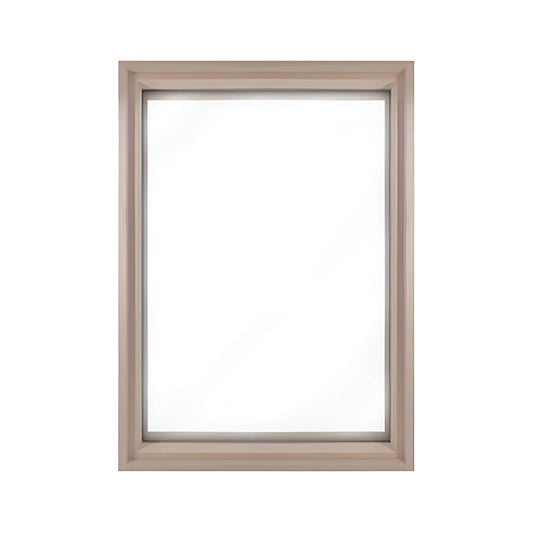 Prosaunas 25 5/8" x 37 5/8" Large Framed Dual Pane Clear Glass Sauna Window With Hemlock