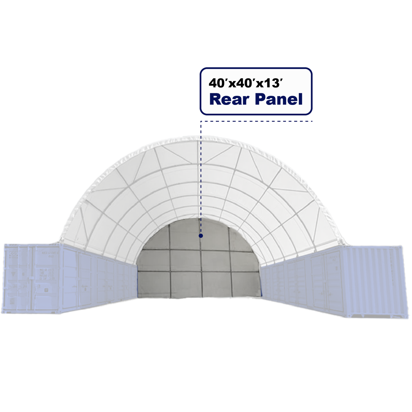 Back Wall for Container Canopy Shelter 40FT x 40FT x 13FT