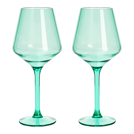 Saint Tropez Acrylic Stemmed Wine Glassware, Set of 2