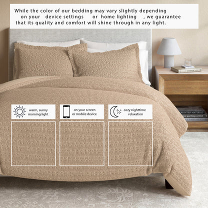100% Cotton Honeycomb Waffle Duvet Set - Mattea Collection