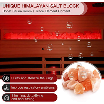 Rövia Ember 4-Person Full-Spectrum Infrared Sauna with Himalayan Salt Panels