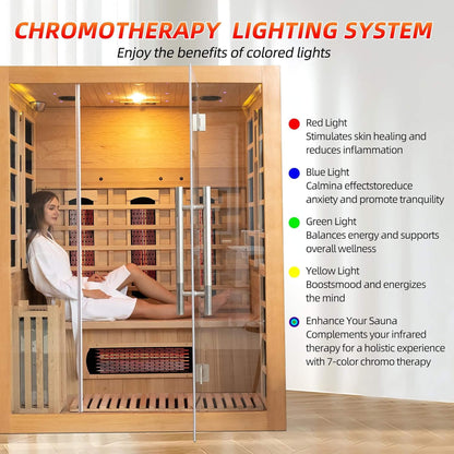 Rövia Aurora 3-Person Indoor Hybrid Sauna Room With Infrared And 4.5KW Steam Heaters