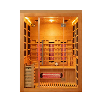 Rövia Aurora 3-Person Indoor Hybrid Sauna Room With Infrared And 4.5KW Steam Heaters