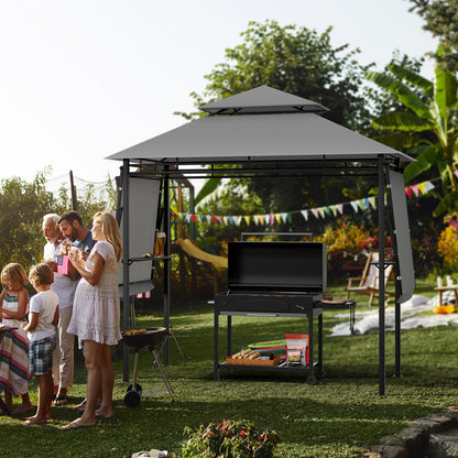 13.5 x 4 Feet Patio BBQ Grill Gazebo Canopy with Dual Side Awning