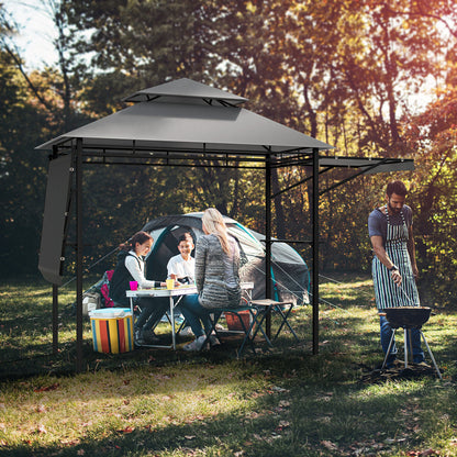 13.5 x 4 Feet Patio BBQ Grill Gazebo Canopy with Dual Side Awning
