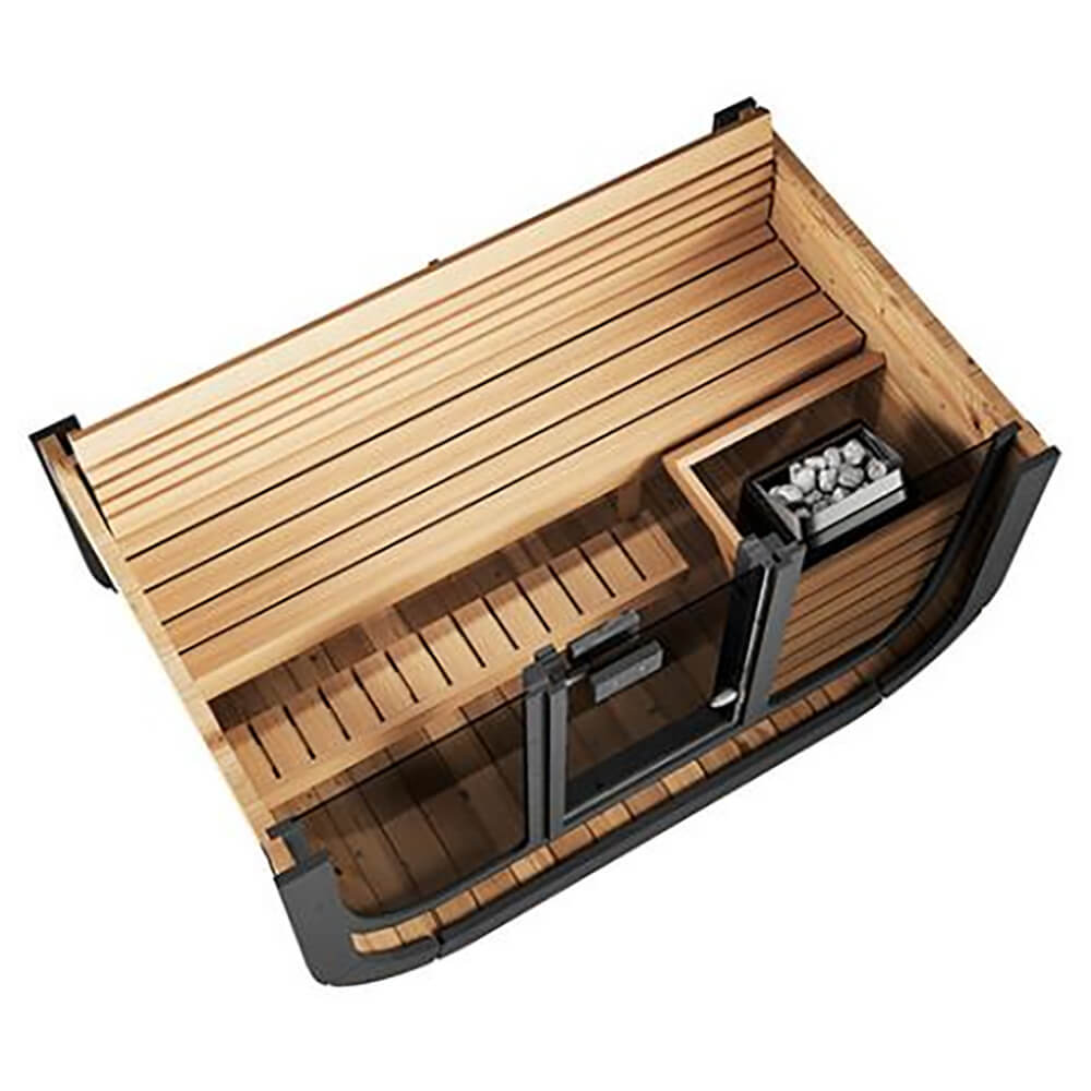 SaunaLife Model CL4G 3-Person Cube-Series Luxury Wooden Outdoor Home Sauna Kit