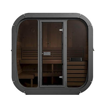 SaunaLife Model CL5G 4-Person Cube-Series Luxury Wooden Outdoor Home Sauna Kit