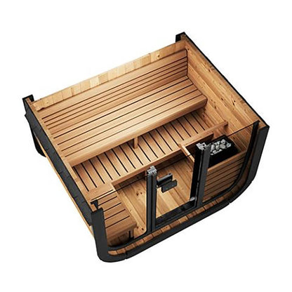 SaunaLife Model CL5G 4-Person Cube-Series Luxury Wooden Outdoor Home Sauna Kit