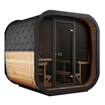SaunaLife Model CL7G 6-Person Cube-Series Luxury Wooden Outdoor Home Sauna Kit