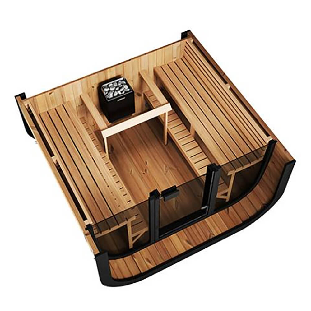 SaunaLife Model CL7G 6-Person Cube-Series Luxury Wooden Outdoor Home Sauna Kit