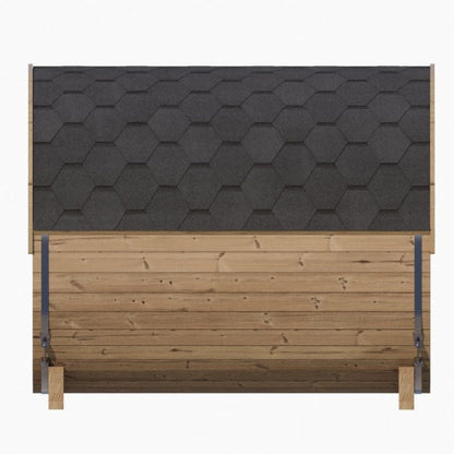 SaunaLife Model E8G Ergo Series 6-Person Outdoor Sauna Barrel with Tempered Glass Front