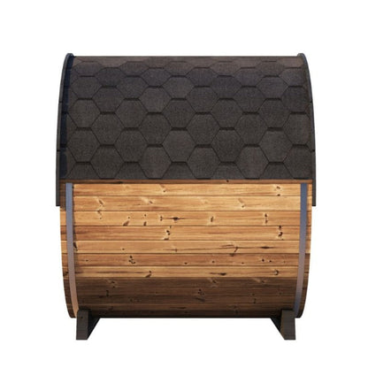 SaunaLife Model EE8G Ergo Series 6-Person Outdoor Sauna Barrel with Tempered Glass Front