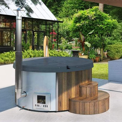 SaunaLife Model S4N Premium 6-Person Home Wood-Burning Hot Tub