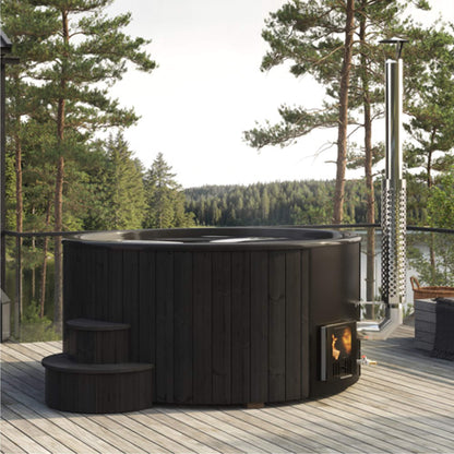 SaunaLife Model S6B 7-Person Soak-Series Home Wood-Burning Hot Tub