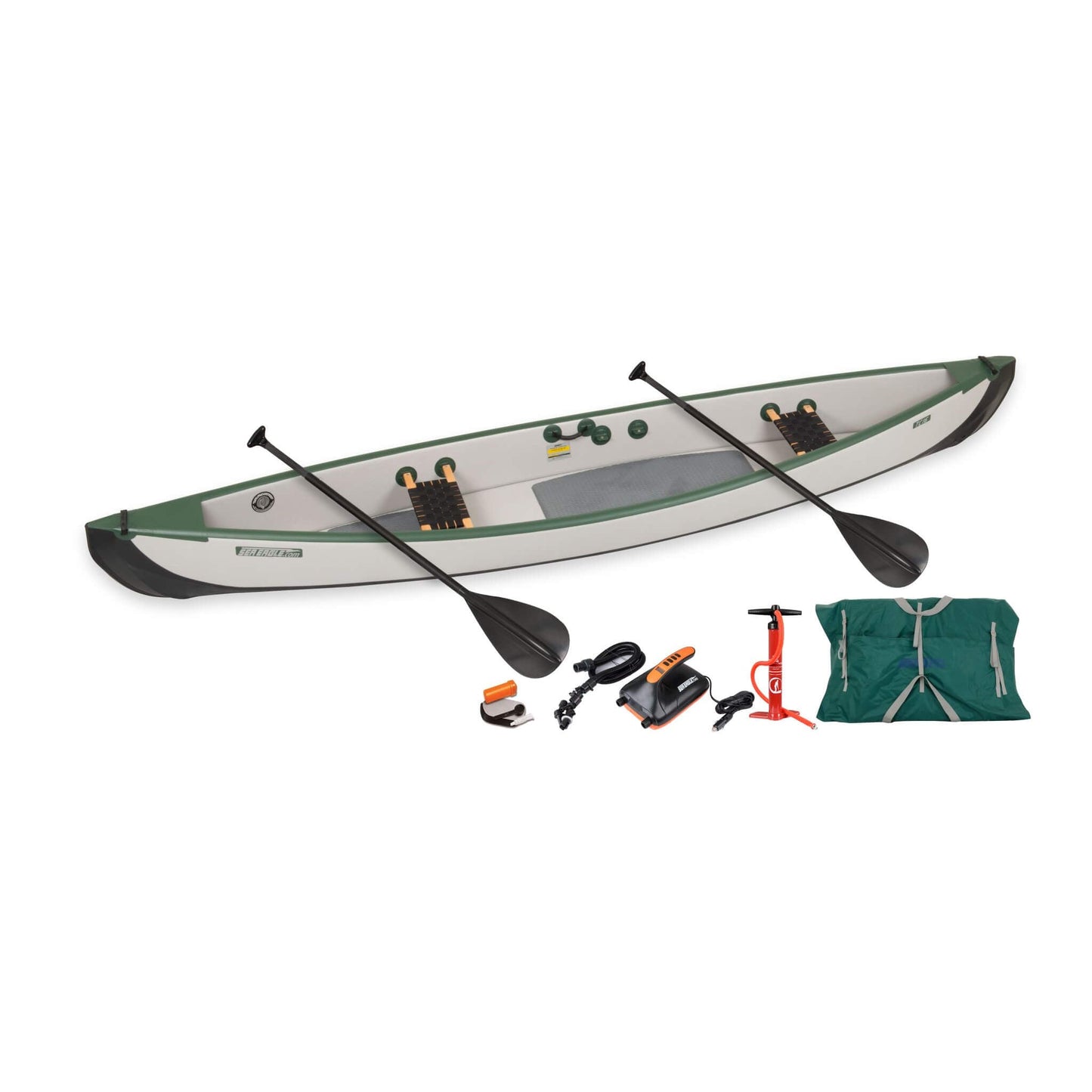 Sea Eagle 3-People TC16 High Pressure All Drop Stitch Inflatable Travel Canoe 16FT