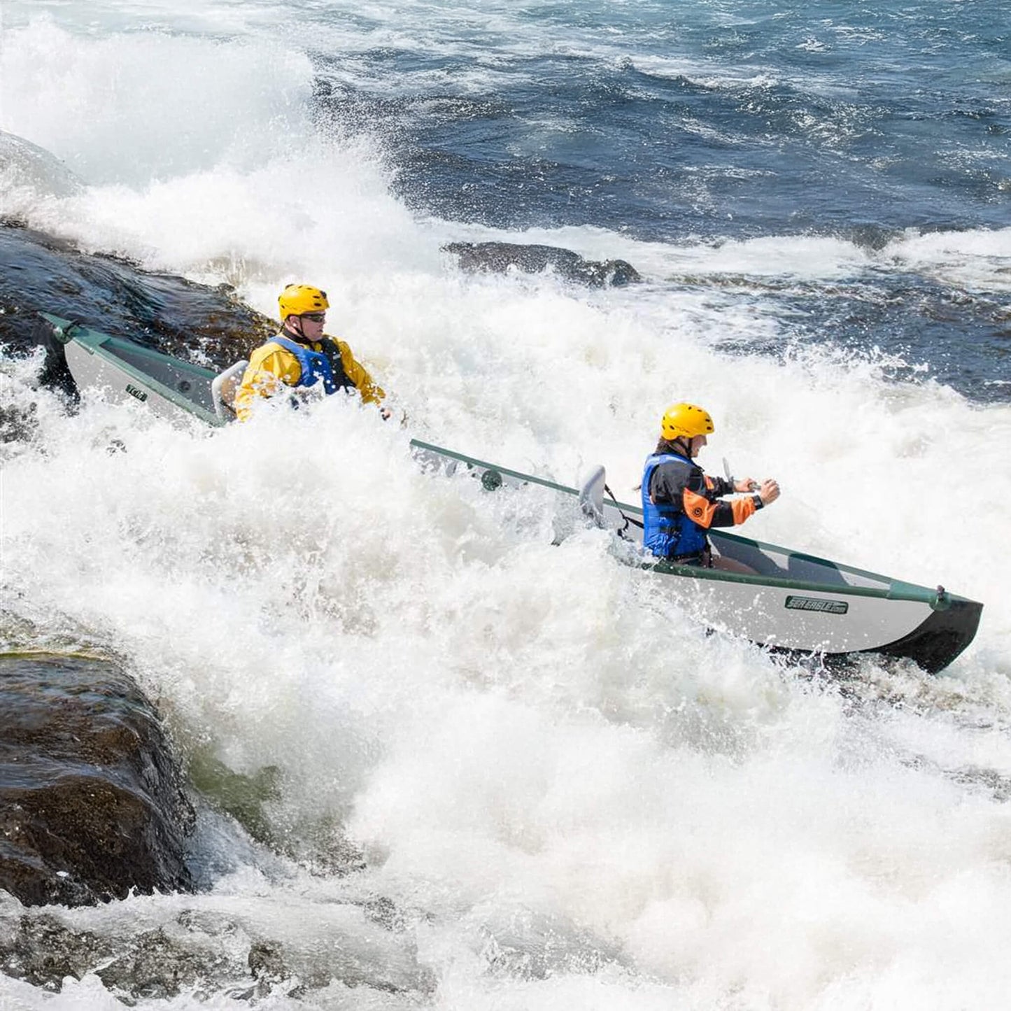 Sea Eagle 3-People TC16 High Pressure All Drop Stitch Inflatable Travel Canoe 16FT