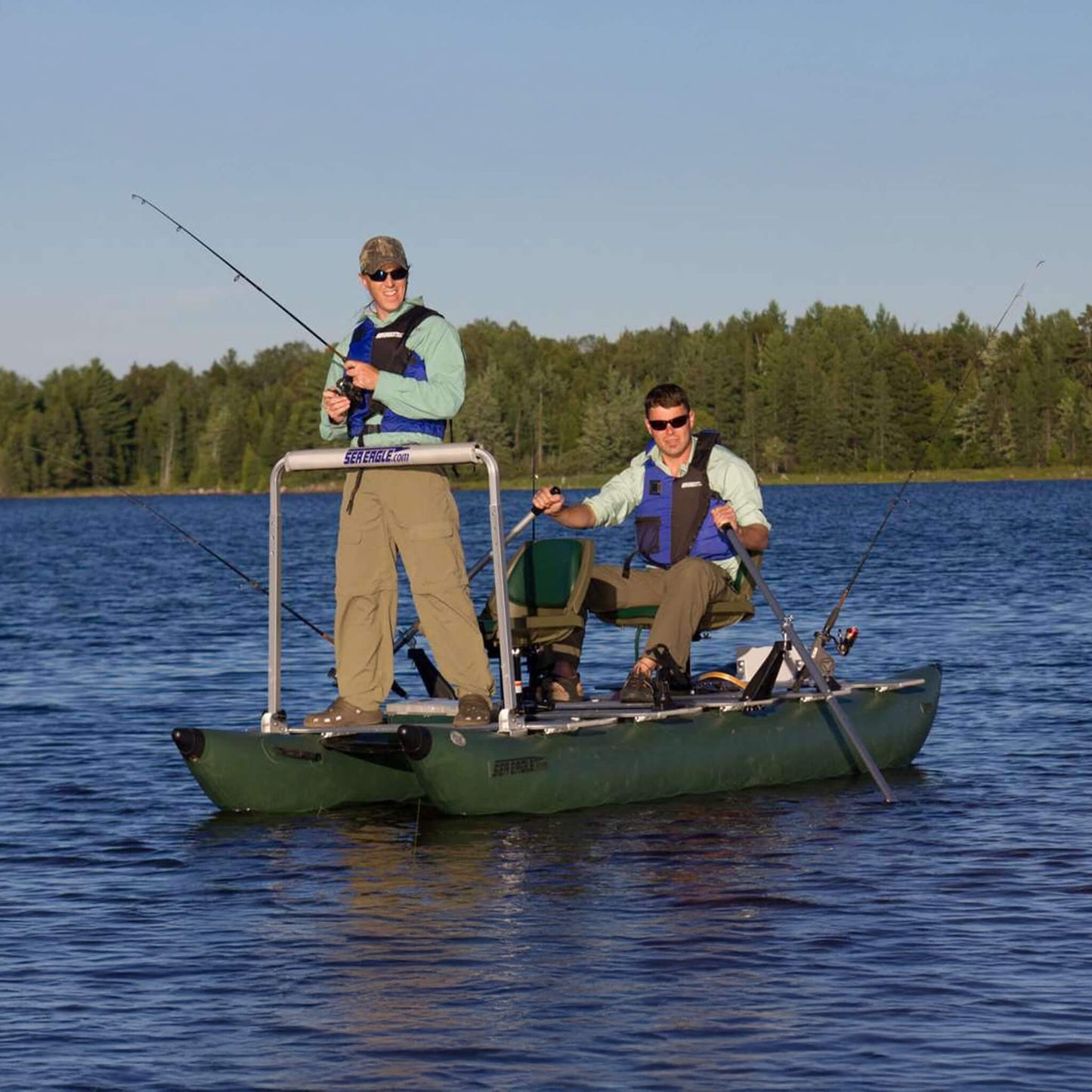 Sea Eagle 375FC FoldCat 2-Persons Inflatable Fishing Lightweight Pontoon Boat