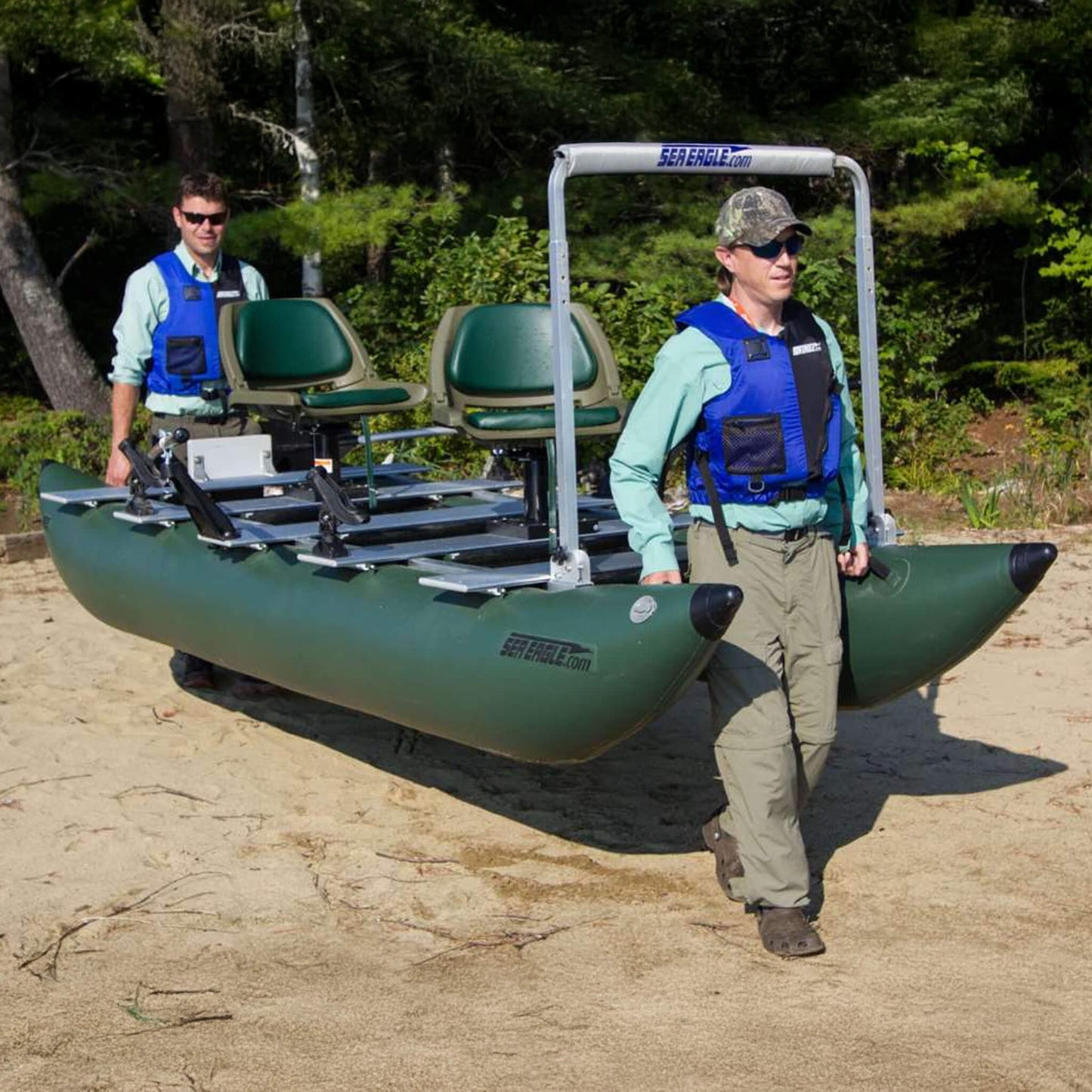 Sea Eagle 375FC FoldCat 2-Persons Inflatable Fishing Lightweight Pontoon Boat