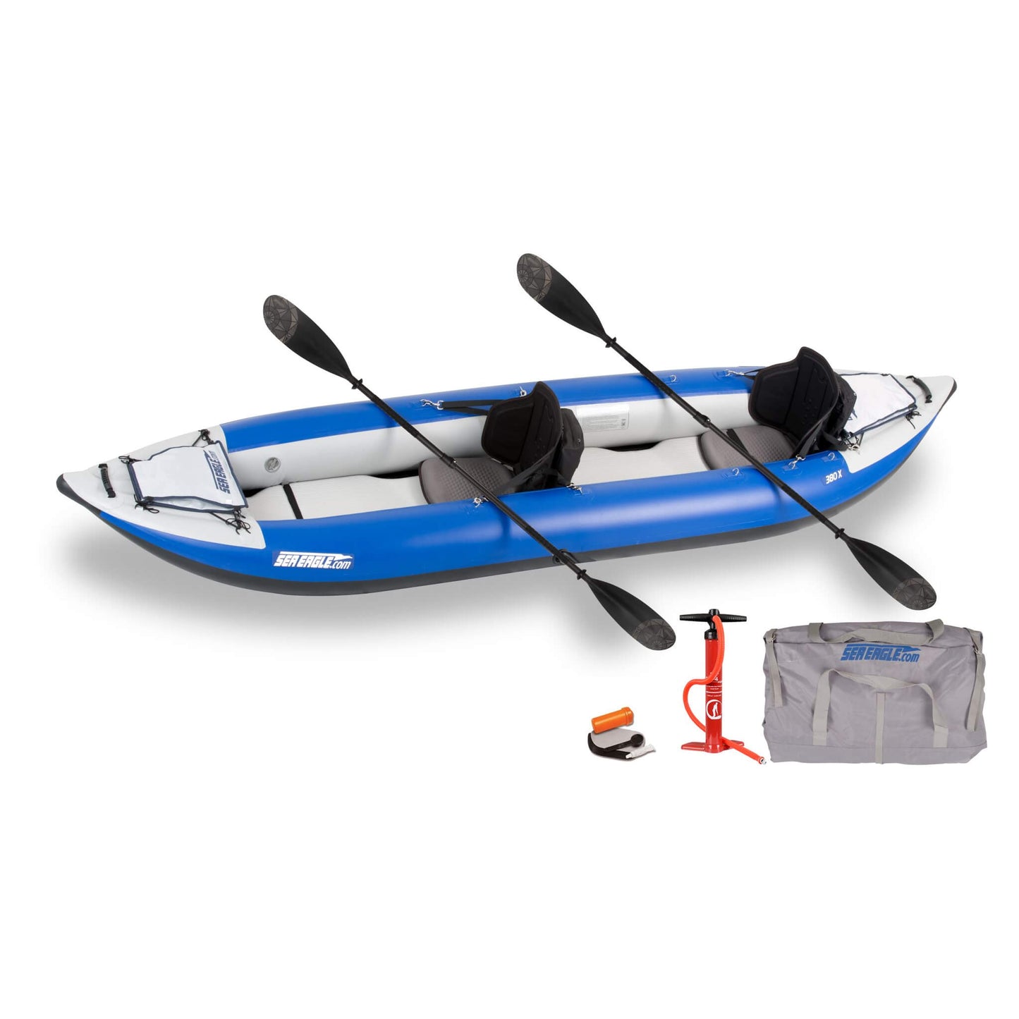 Sea Eagle 380X Explorer 3-Person Inflatable Kayak with Large Removable Rear Center Skeg