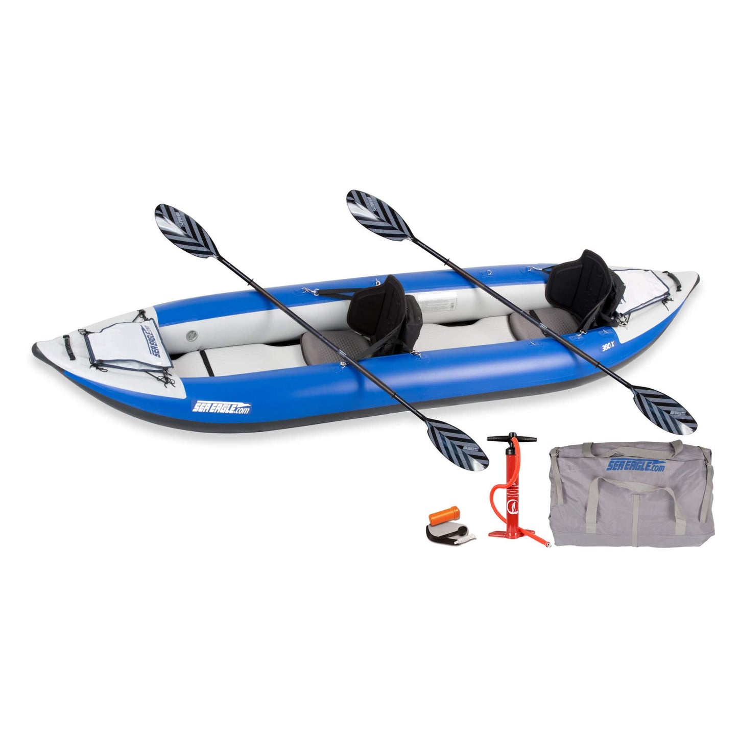 Sea Eagle 380X Explorer 3-Person Inflatable Kayak with Large Removable Rear Center Skeg