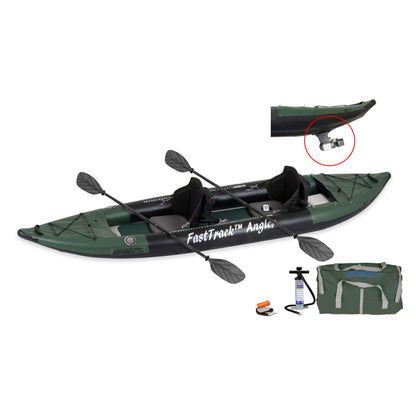 Sea Eagle 385FTA FastTrack 2-Person Angler Inflatable Hunter Green Fishing Kayak 12FT