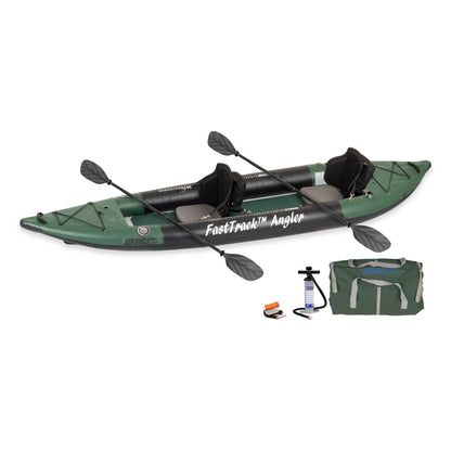 Sea Eagle 385FTA FastTrack 2-Person Angler Inflatable Hunter Green Fishing Kayak 12FT
