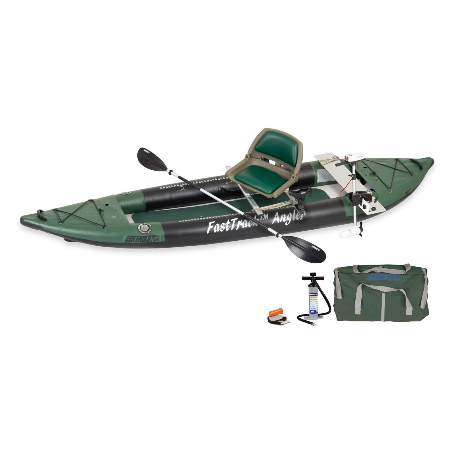 Sea Eagle 385FTA FastTrack 2-Person Angler Inflatable Hunter Green Fishing Kayak 12FT